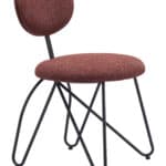 Modern Maroon Brown Dining Chair with Steel Legs (Set of 2) 13 Modern Maroon Brown Dining Chair with Steel Legs (Set of 2)