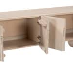 Natural Wood Entertainment Stand with French Doors and Shelving 17 Natural Wood Entertainment Stand with French Doors and Shelving