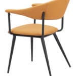 Modern Faux Leather Dining Chair with Armrests and Steel Legs 12 Modern Faux Leather Dining Chair with Armrests and Steel Legs