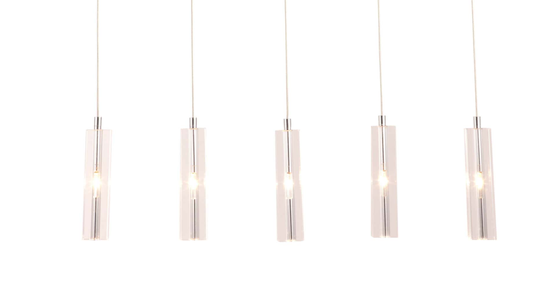 Five Bulb Chrome Ceiling Lamp with Sleek Halogen Lights 2 Five Bulb Chrome Ceiling Lamp with Sleek Halogen Lights - Image 2