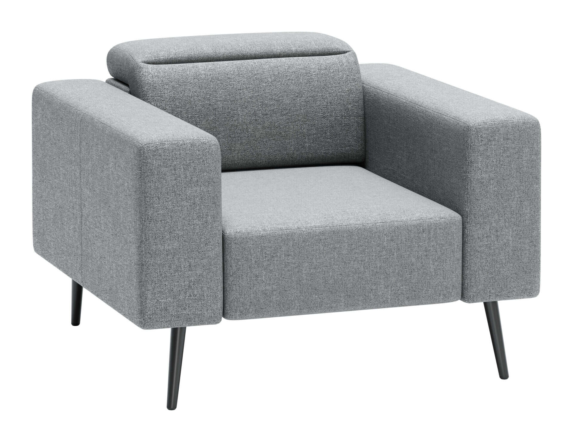 Comfy Dark Gray Armchair with Wood Legs and Polyester Fabric 8 Comfy Dark Gray Armchair with Wood Legs and Polyester Fabric - Image 8