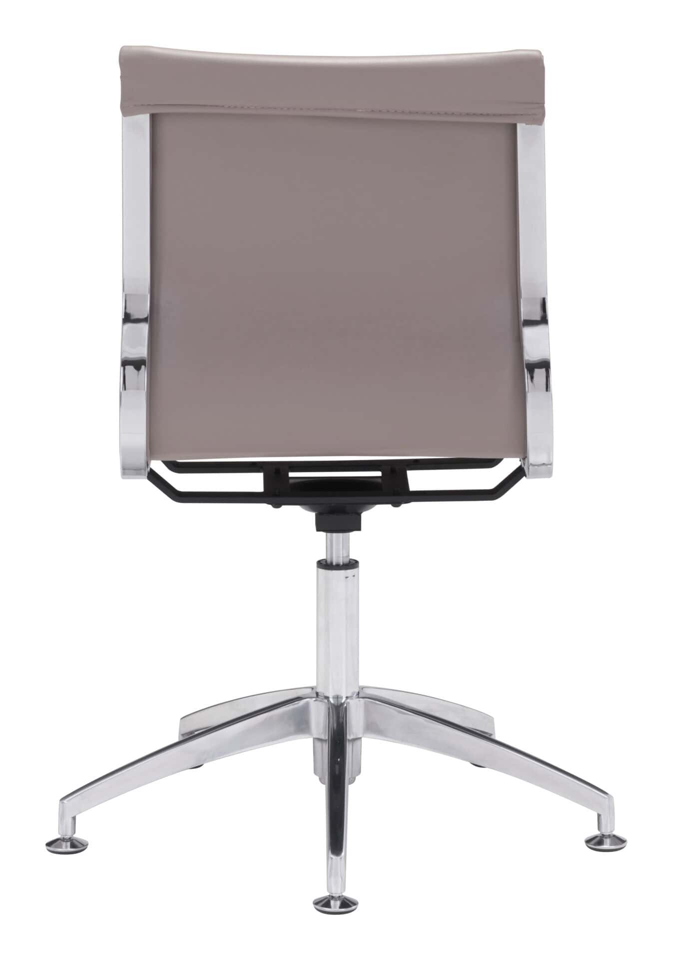 Slim Faux Leather Glider Chair with Lumbar Support, Taupe Finish 5 Slim Faux Leather Glider Chair with Lumbar Support, Taupe Finish - Image 5