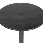 Industrial Cast Aluminum Round Side Table – Antique Black Finish