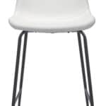 Mid-Century Modern White Counter Stool with Black Steel Frame 12 Mid-Century Modern White Counter Stool with Black Steel Frame