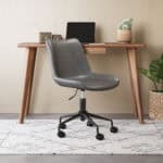 Gray Faux Leather Office Chair with Adjustable Height and Swivel Base 10 Gray Faux Leather Office Chair with Adjustable Height and Swivel Base