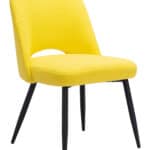 Yellow Shearling-Style Dining Chair with Steel Legs (Set of 2) 15 Yellow Shearling-Style Dining Chair with Steel Legs (Set of 2)