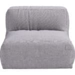 Gray Outdoor Middle Chair for Modular Sectional Configuration