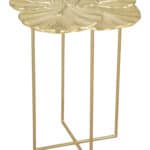 Gold Cast Aluminum Lotus Side Table with Modern Glam Design 10 Gold Cast Aluminum Lotus Side Table with Modern Glam Design