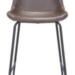 Brown Faux Leather Counter Stool with Black Steel Legs 14 Brown Faux Leather Counter Stool with Black Steel Legs