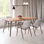 Mid-Century Faux Leather Dining Chair with Walnut Legs (Set of 2)
