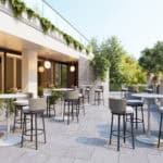 White Round Bar Table with Weather-Resistant Aluminum Frame
