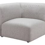 Modular Gray Corner Chair with Durable Poly Linen Upholstery 14 Modular Gray Corner Chair with Durable Poly Linen Upholstery