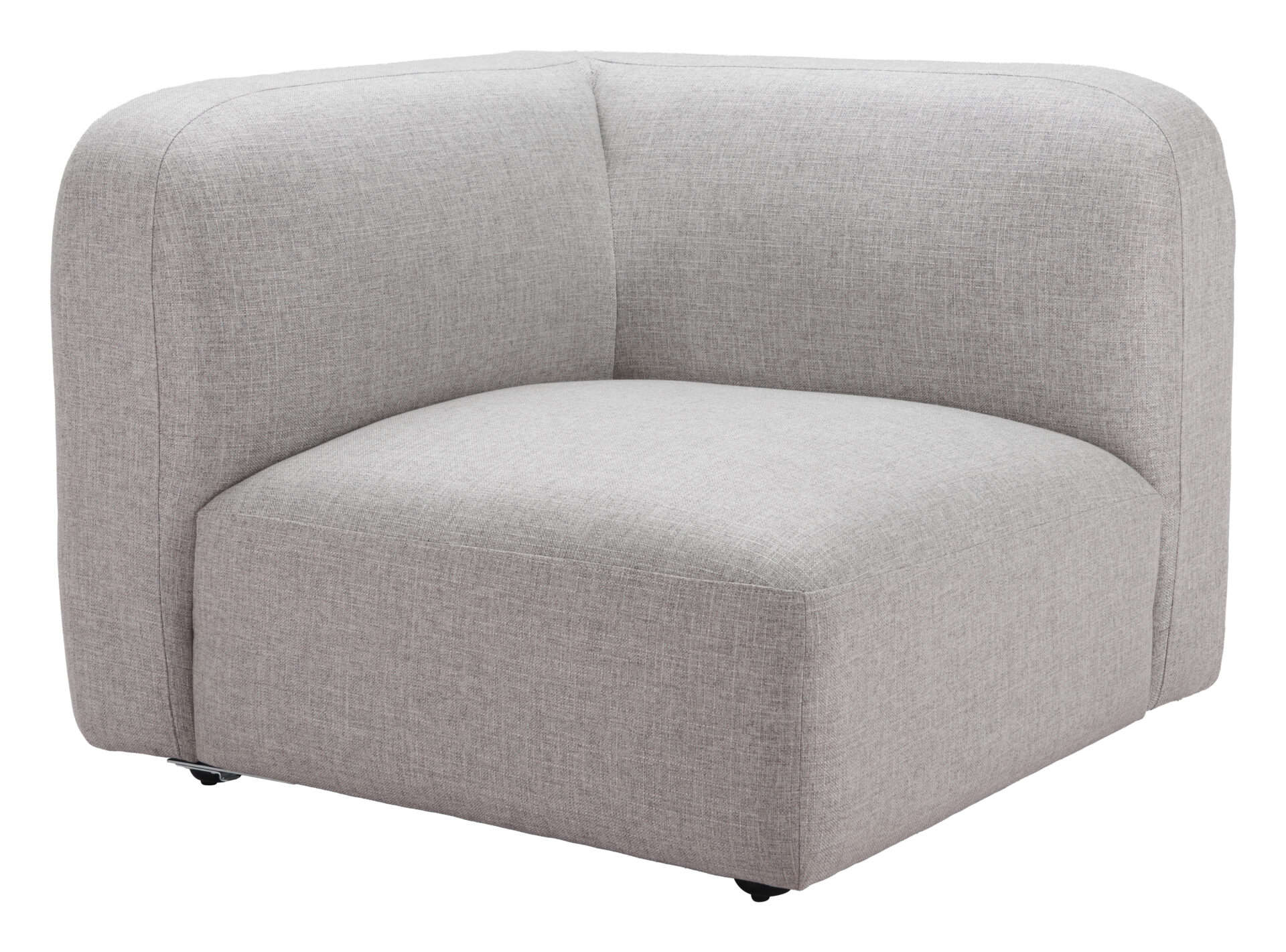 Modular Gray Corner Chair with Durable Poly Linen Upholstery 4 Modular Gray Corner Chair with Durable Poly Linen Upholstery - Image 4