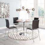 Black Faux Leather Dining Chair with Chrome Legs (Set of 4)