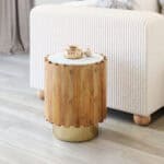 Natural Round Side Table with Sleek Design and Sturdy Construction 10 Natural Round Side Table with Sleek Design and Sturdy Construction