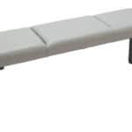 Gray Upholstered Bench with Steel Frame and Faux Leather Seat 6 Gray Upholstered Bench with Steel Frame and Faux Leather Seat