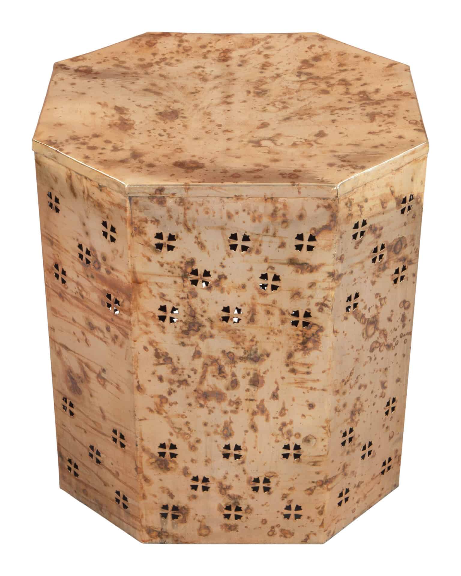 Antique Copper Side Table with Hand-Finished Rustic, Industrial Design 5 Antique Copper Side Table with Hand-Finished Rustic, Industrial Design - Image 5