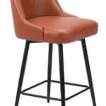 Modern Swivel Counter Stool with Faux Leather and Steel Frame 11 Modern Swivel Counter Stool with Faux Leather and Steel Frame