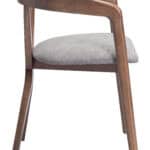 Gray Fabric Dining Chair with Walnut Rubberwood Frame