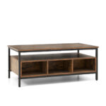 Industrial Coffee Table with Storage and Heavy-Duty Metal Frame
