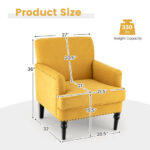 Modern Upholstered Accent Chair with Rubber Wood Legs