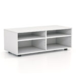 White 4-Cube TV Stand with Adjustable Shelves for 45-Inch TVs
