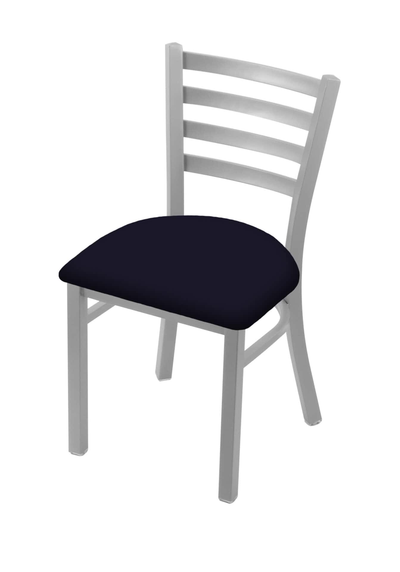 18-Inch Ladder Back Chair with Steel Frame, Anodized Nickel Finish, and Canter Twilight Seat 1 18-Inch Ladder Back Chair with Steel Frame, Anodized Nickel Finish, and Canter Twilight Seat