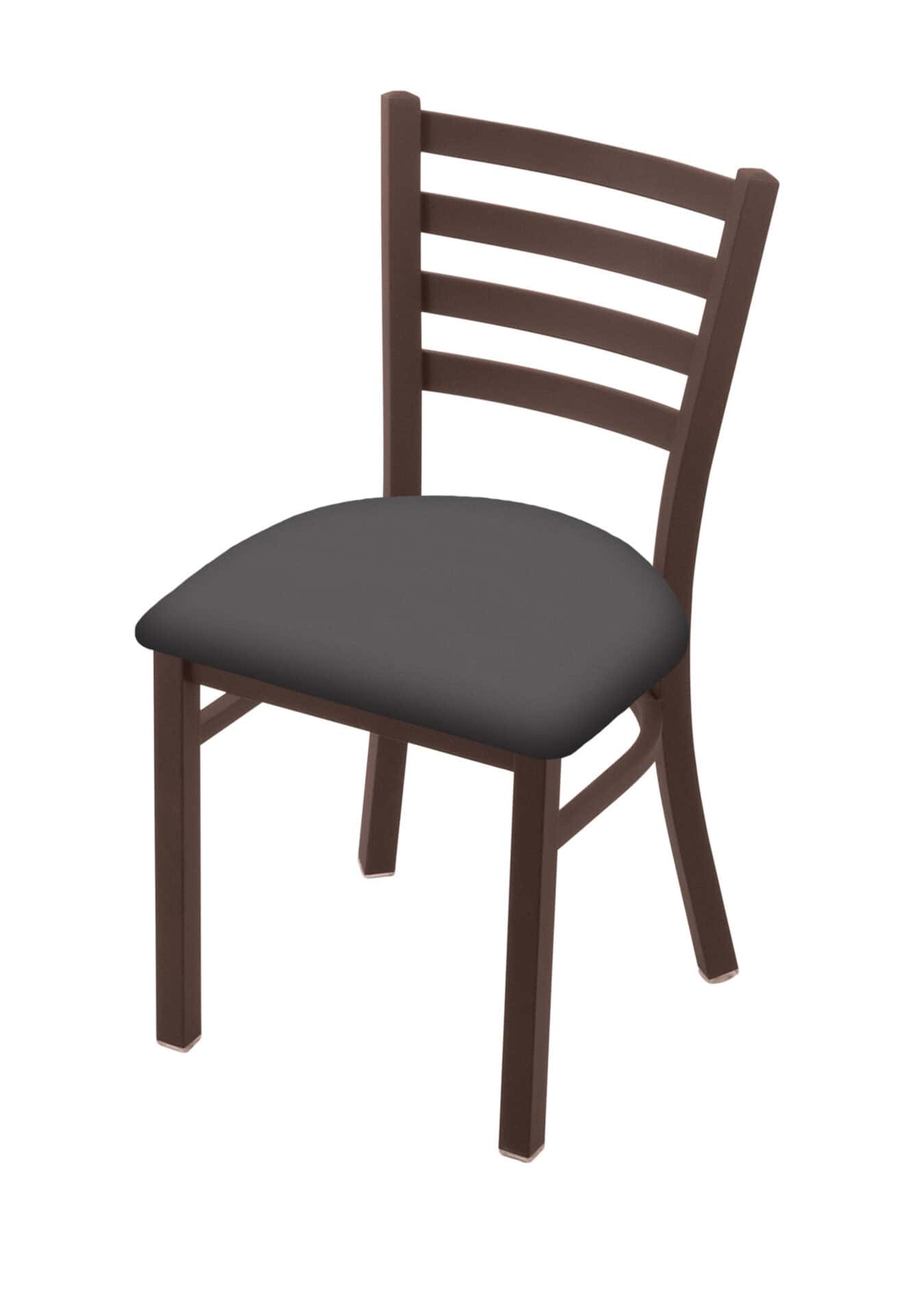 18-Inch Ladder Back Chair with Steel Frame, Bronze Finish, and Canter Storm Seat 1 18-Inch Ladder Back Chair with Steel Frame, Bronze Finish, and Canter Storm Seat