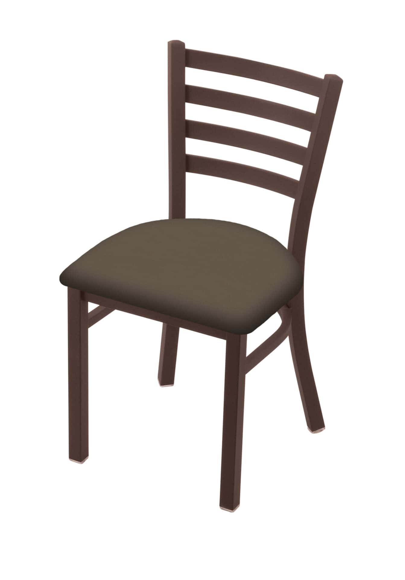 18-Inch Ladder Back Chair with Steel Frame, Bronze Finish, and Canter Earth Seat 1 18-Inch Ladder Back Chair with Steel Frame, Bronze Finish, and Canter Earth Seat