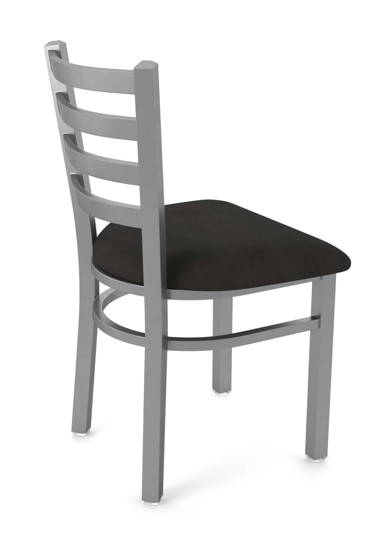 18-Inch Ladder Back Chair with Steel Frame, Stainless Steel Finish, and Canter Espresso Seat 2 18-Inch Ladder Back Chair with Steel Frame, Stainless Steel Finish, and Canter Espresso Seat - Image 2