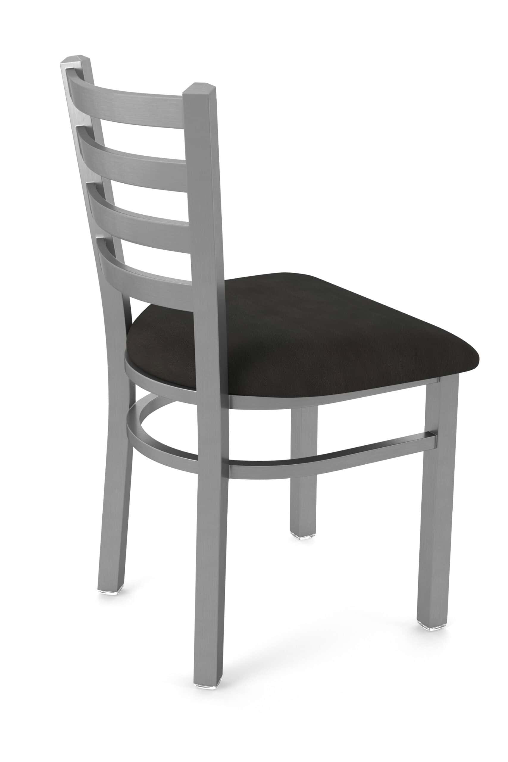 18-Inch Ladder Back Chair with Steel Frame, Stainless Steel Finish, and Canter Espresso Seat 10 18-Inch Ladder Back Chair with Steel Frame, Stainless Steel Finish, and Canter Espresso Seat