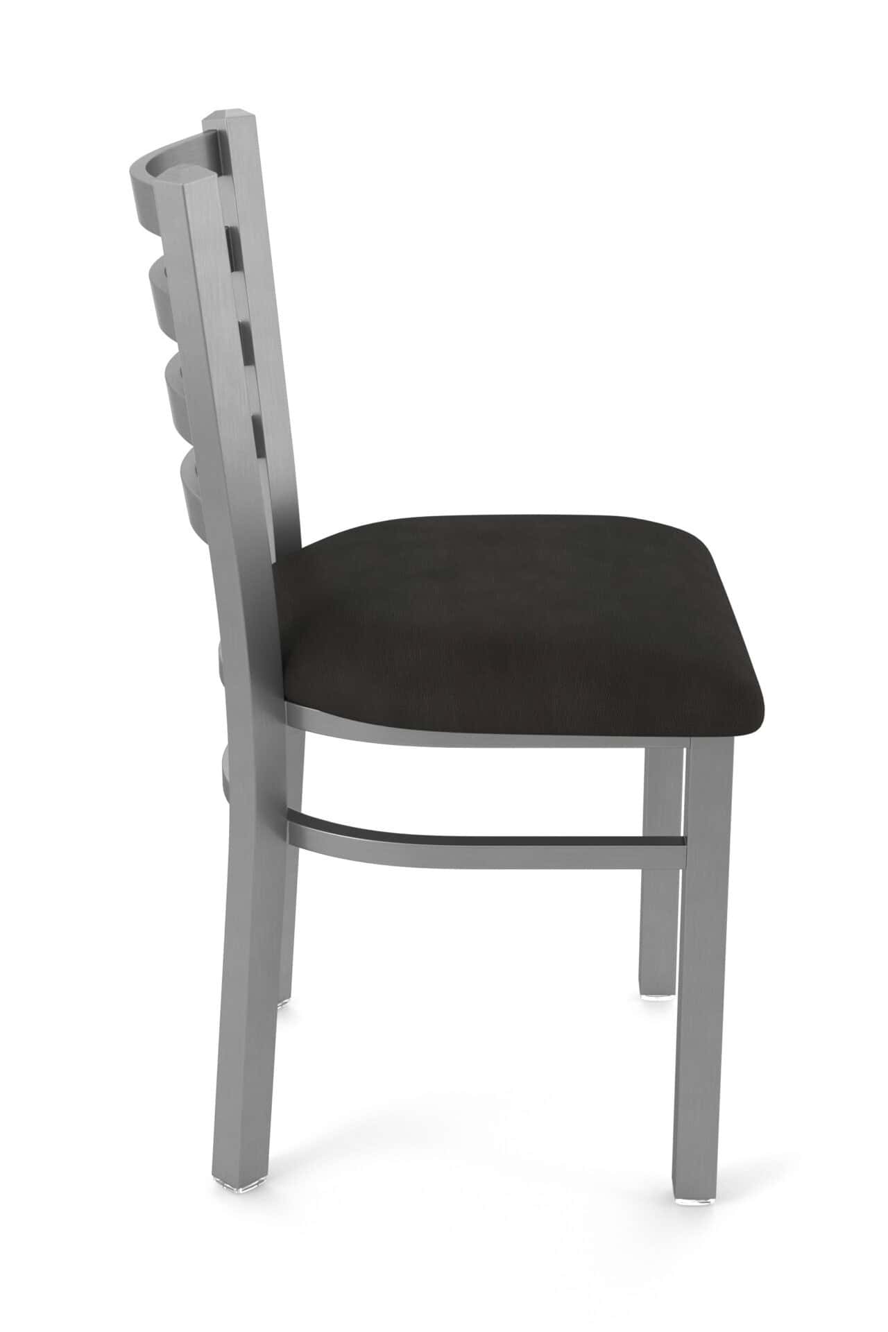 18-Inch Ladder Back Chair with Steel Frame, Stainless Steel Finish, and Canter Espresso Seat 4 18-Inch Ladder Back Chair with Steel Frame, Stainless Steel Finish, and Canter Espresso Seat - Image 4