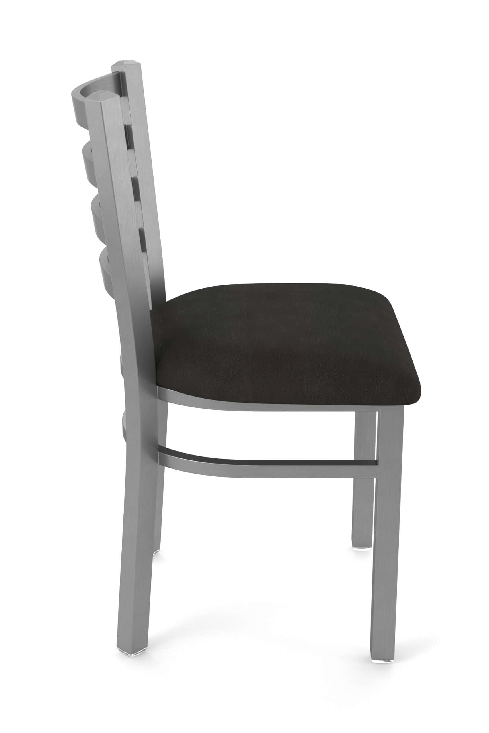 18-Inch Ladder Back Chair with Steel Frame, Stainless Steel Finish, and Canter Espresso Seat 12 18-Inch Ladder Back Chair with Steel Frame, Stainless Steel Finish, and Canter Espresso Seat