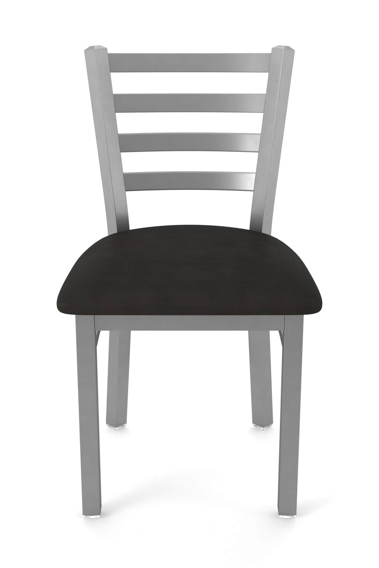 18-Inch Ladder Back Chair with Steel Frame, Stainless Steel Finish, and Canter Espresso Seat 5 18-Inch Ladder Back Chair with Steel Frame, Stainless Steel Finish, and Canter Espresso Seat - Image 5
