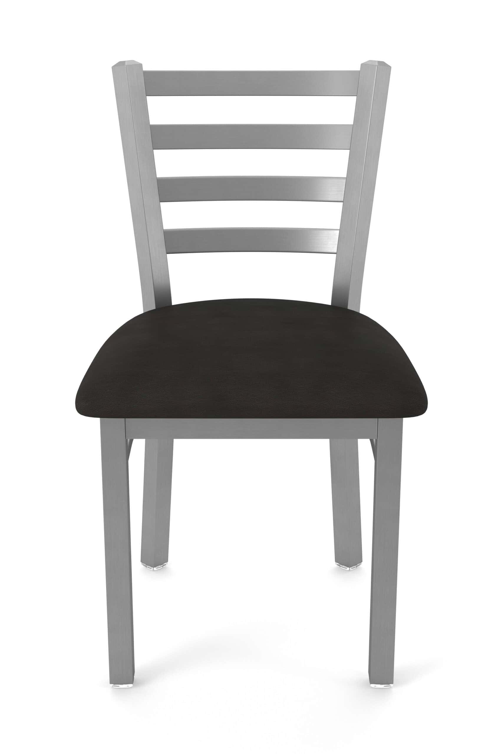 18-Inch Ladder Back Chair with Steel Frame, Stainless Steel Finish, and Canter Espresso Seat 13 18-Inch Ladder Back Chair with Steel Frame, Stainless Steel Finish, and Canter Espresso Seat