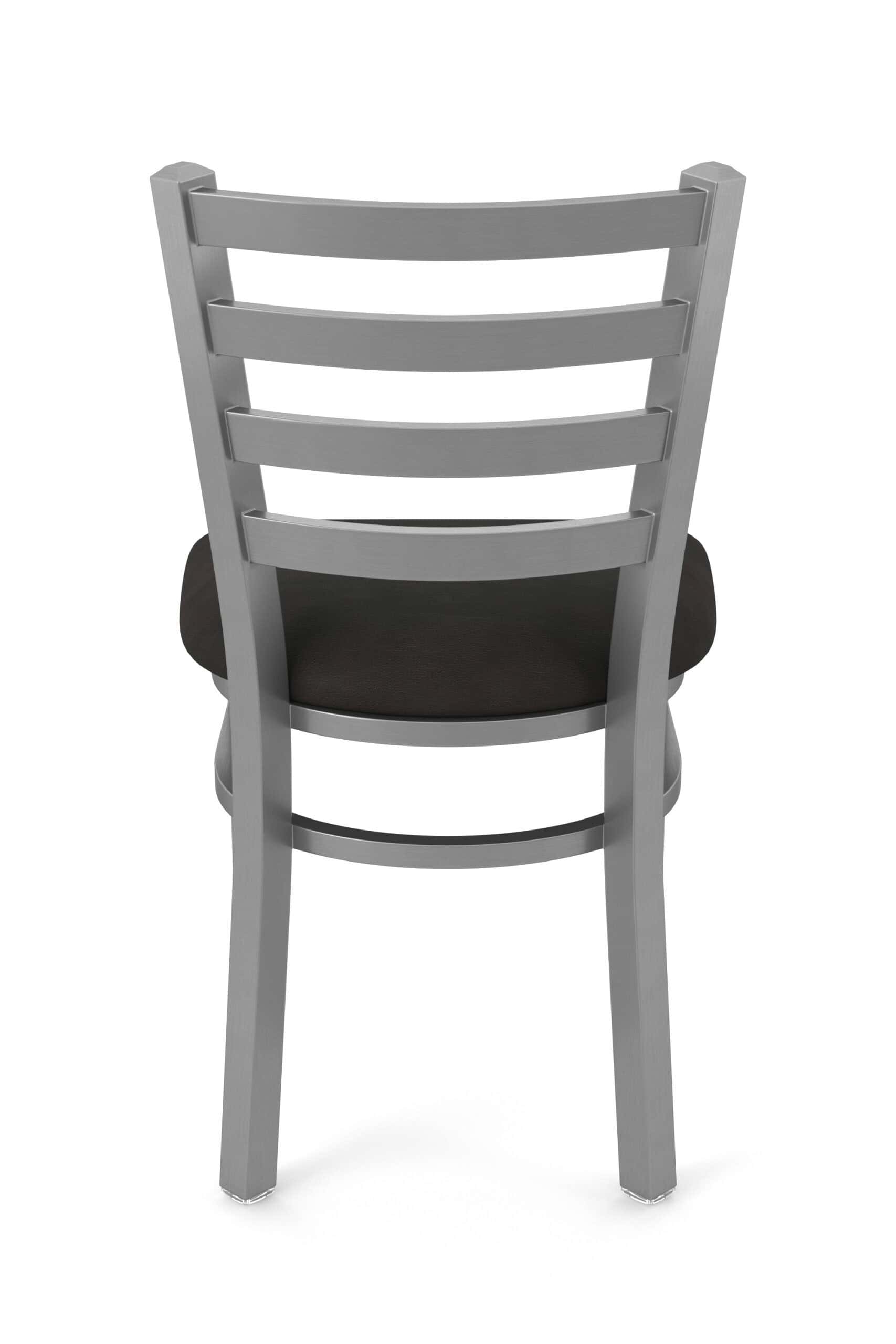 18-Inch Ladder Back Chair with Steel Frame, Stainless Steel Finish, and Canter Espresso Seat 14 18-Inch Ladder Back Chair with Steel Frame, Stainless Steel Finish, and Canter Espresso Seat