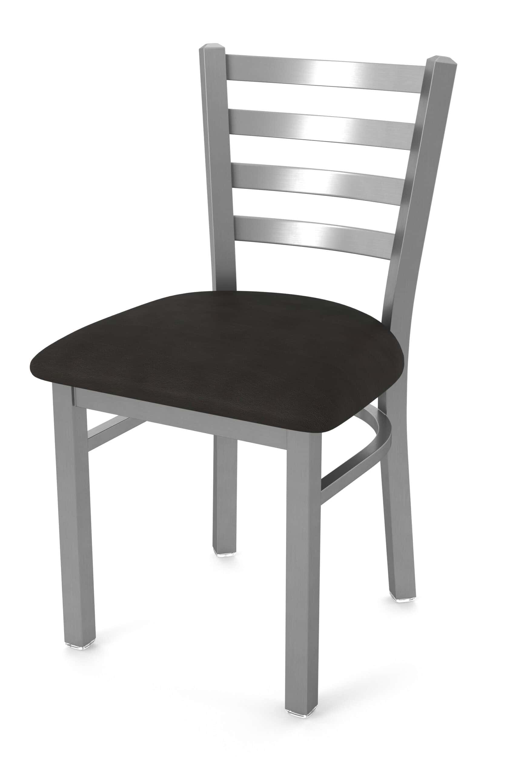 18-Inch Ladder Back Chair with Steel Frame, Stainless Steel Finish, and Canter Espresso Seat 9 18-Inch Ladder Back Chair with Steel Frame, Stainless Steel Finish, and Canter Espresso Seat