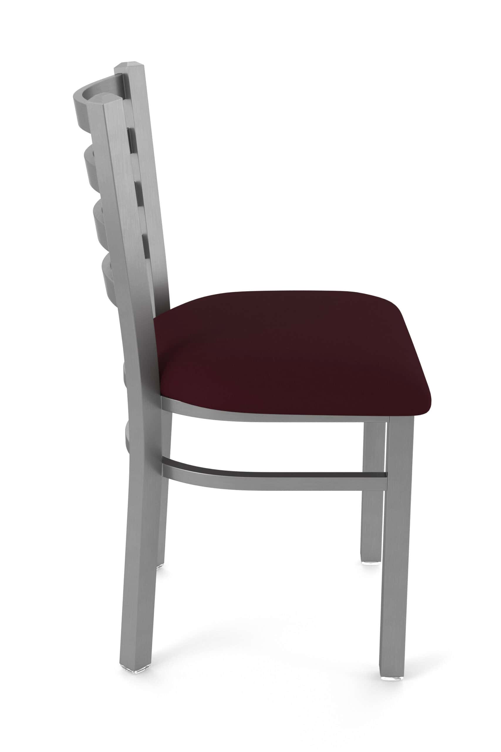 18-Inch Ladder Back Chair with Steel Frame, Stainless Steel Finish, and Canter Bordeaux Seat 12 18-Inch Ladder Back Chair with Steel Frame, Stainless Steel Finish, and Canter Bordeaux Seat