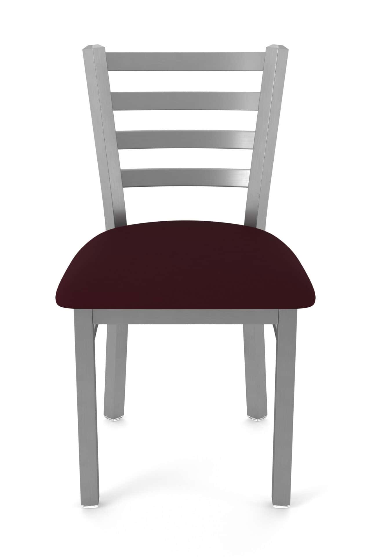 18-Inch Ladder Back Chair with Steel Frame, Stainless Steel Finish, and Canter Bordeaux Seat 5 18-Inch Ladder Back Chair with Steel Frame, Stainless Steel Finish, and Canter Bordeaux Seat - Image 5