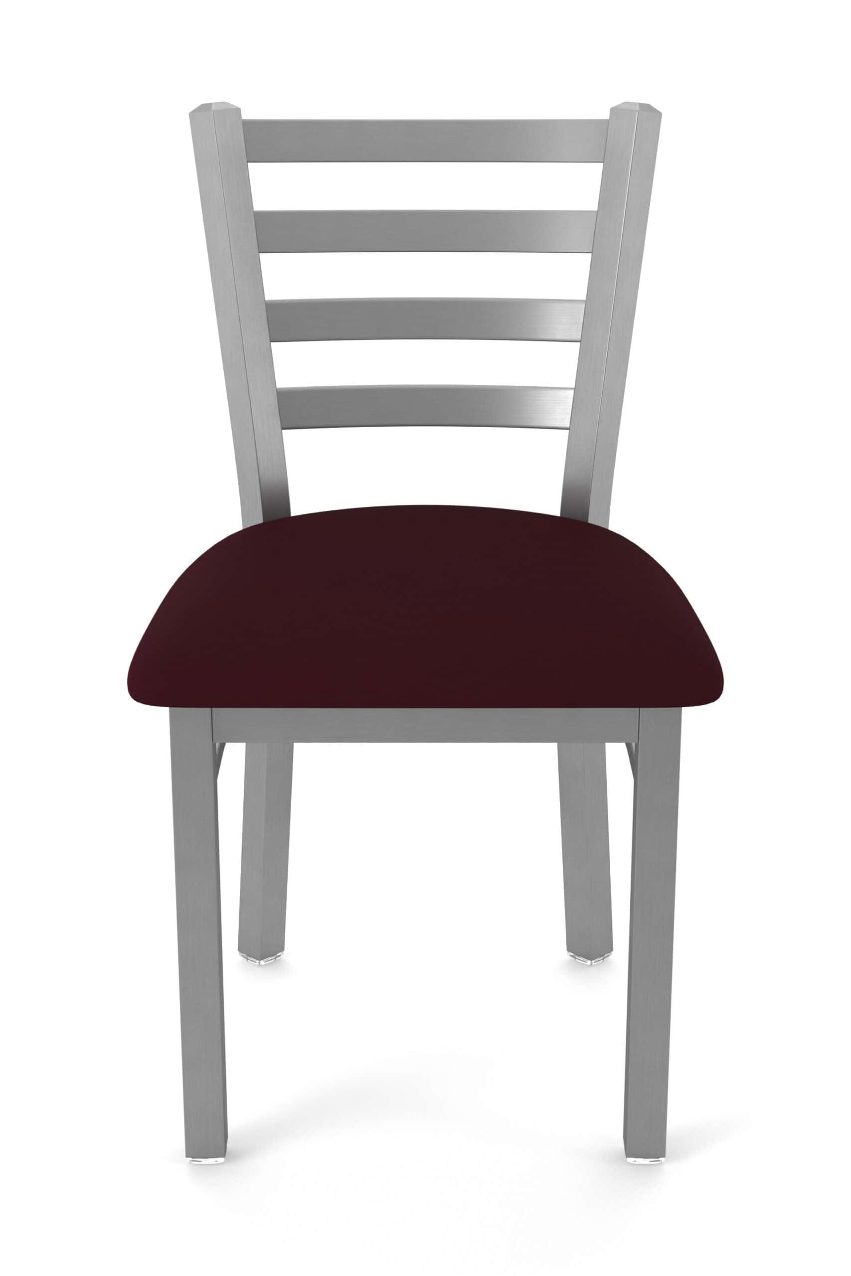 18-Inch Ladder Back Chair with Steel Frame, Stainless Steel Finish, and Canter Bordeaux Seat 13 18-Inch Ladder Back Chair with Steel Frame, Stainless Steel Finish, and Canter Bordeaux Seat