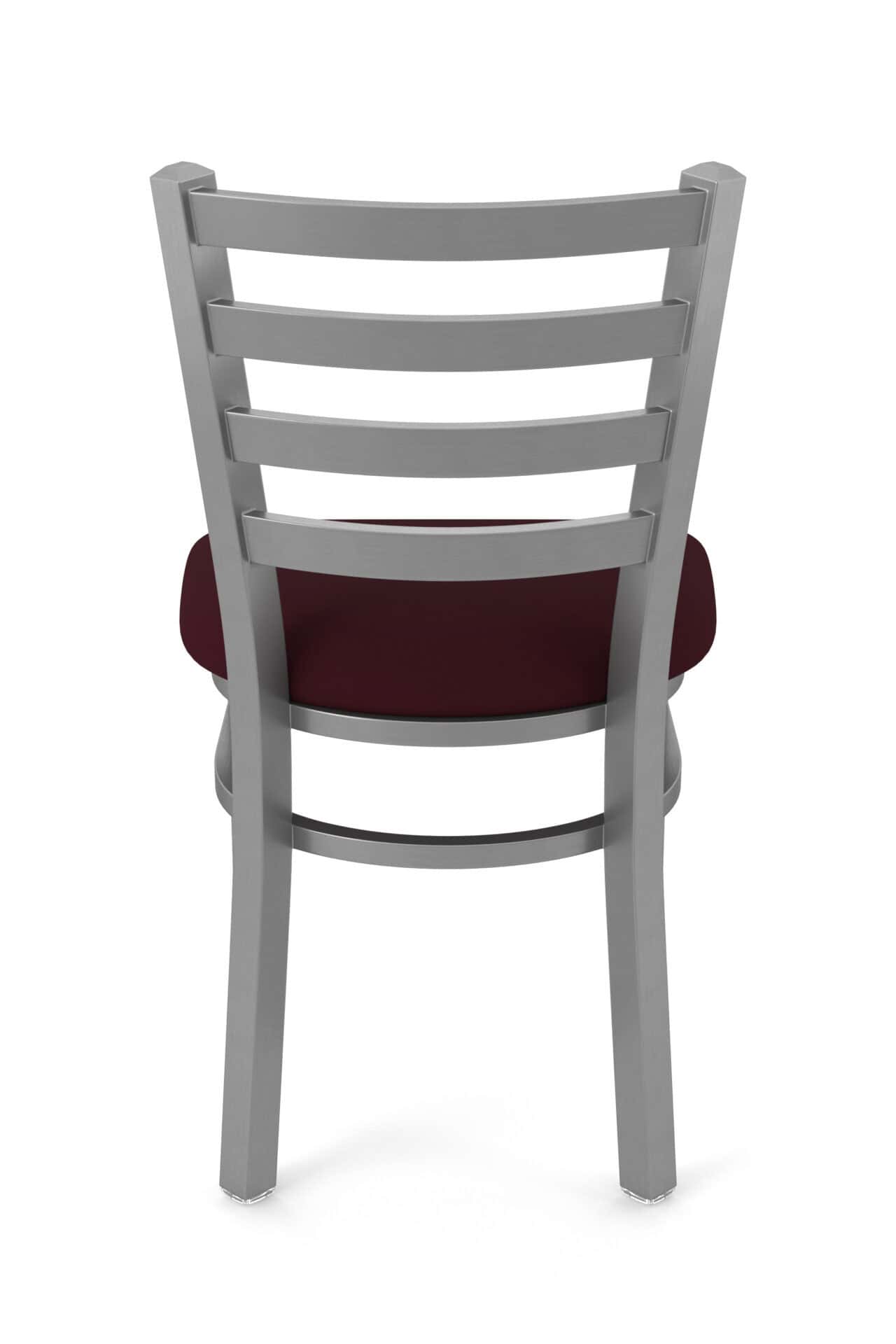 18-Inch Ladder Back Chair with Steel Frame, Stainless Steel Finish, and Canter Bordeaux Seat 6 18-Inch Ladder Back Chair with Steel Frame, Stainless Steel Finish, and Canter Bordeaux Seat - Image 6