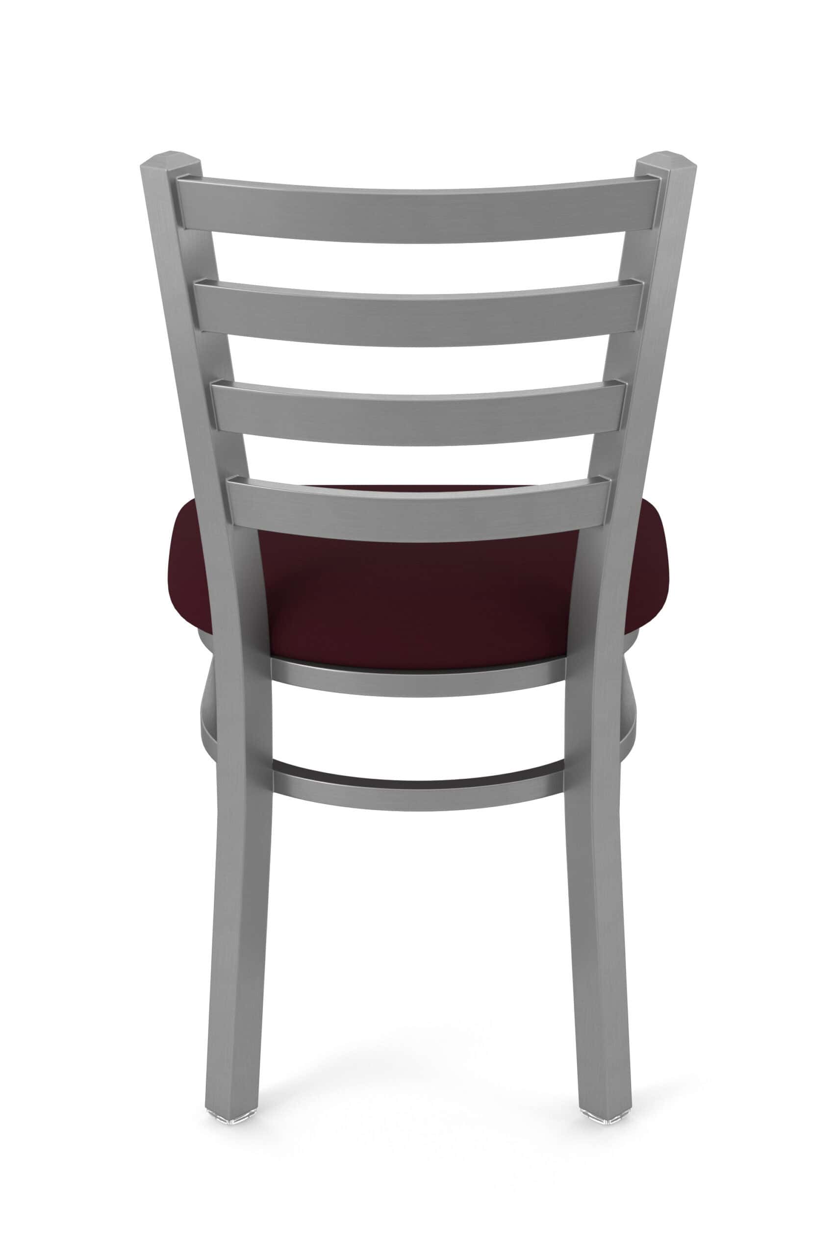 18-Inch Ladder Back Chair with Steel Frame, Stainless Steel Finish, and Canter Bordeaux Seat 14 18-Inch Ladder Back Chair with Steel Frame, Stainless Steel Finish, and Canter Bordeaux Seat