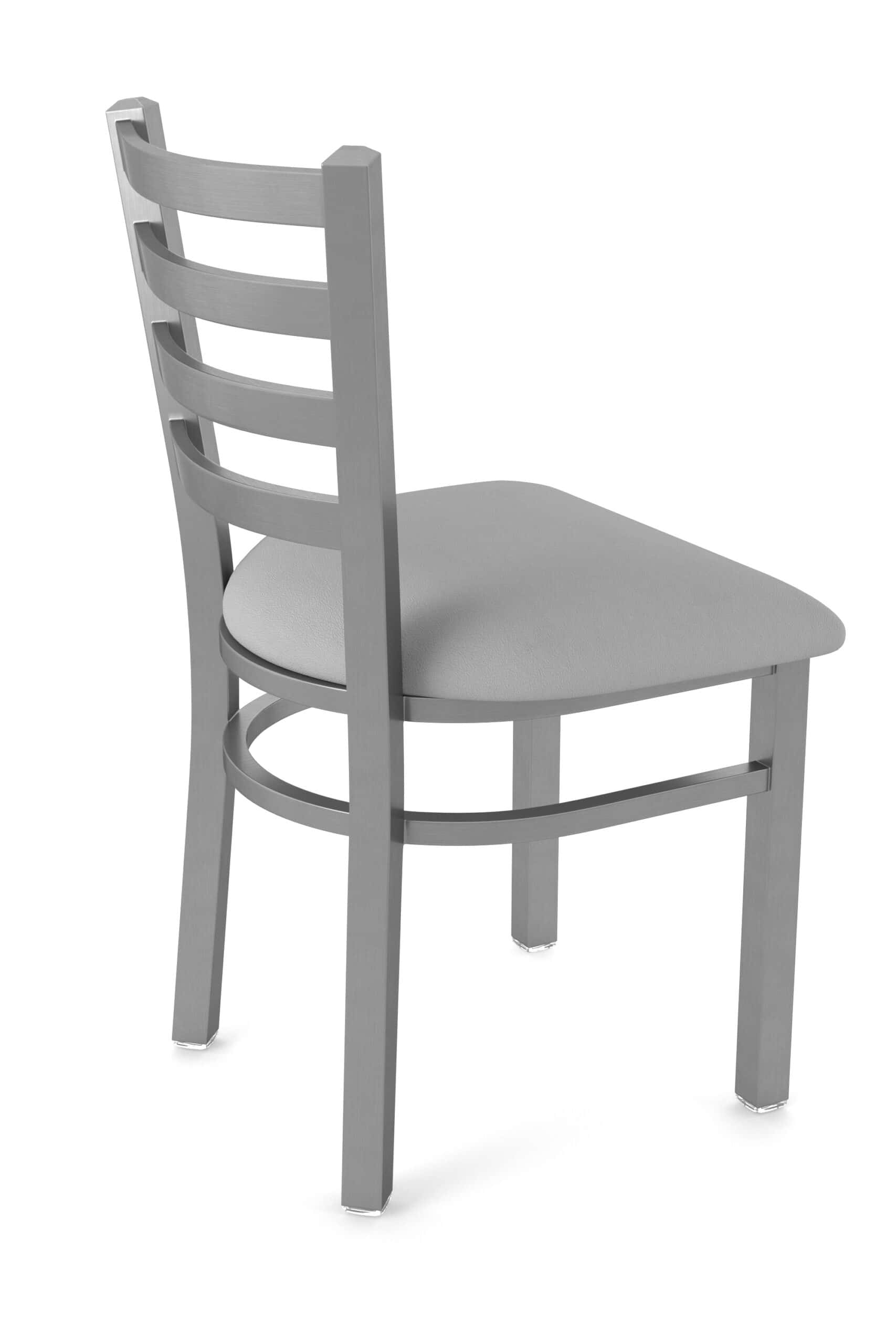 18-Inch Ladder Back Chair with Steel Frame, Stainless Steel Finish, and Canter Folkstone Grey Seat 10 18-Inch Ladder Back Chair with Steel Frame, Stainless Steel Finish, and Canter Folkstone Grey Seat