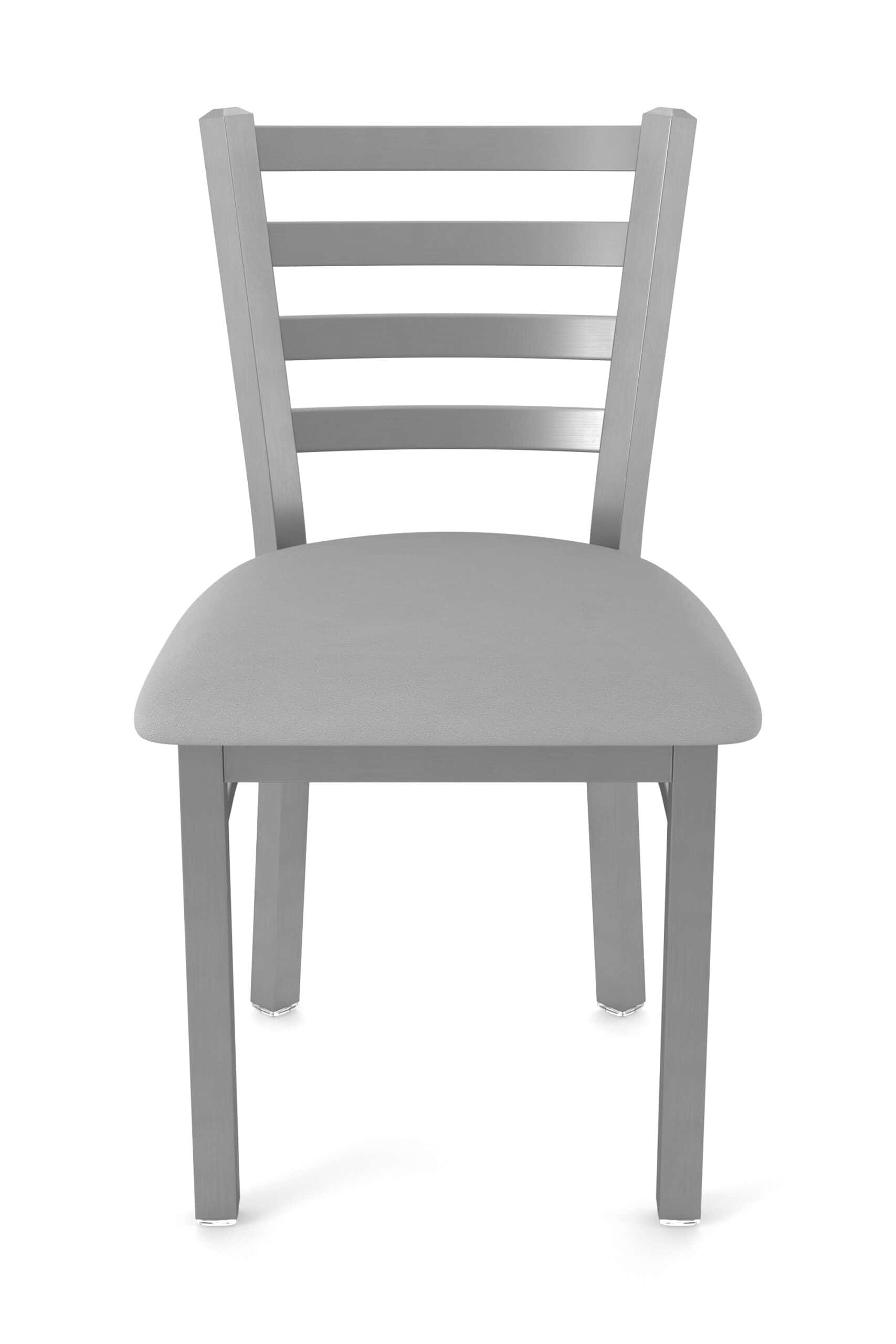 18-Inch Ladder Back Chair with Steel Frame, Stainless Steel Finish, and Canter Folkstone Grey Seat 13 18-Inch Ladder Back Chair with Steel Frame, Stainless Steel Finish, and Canter Folkstone Grey Seat