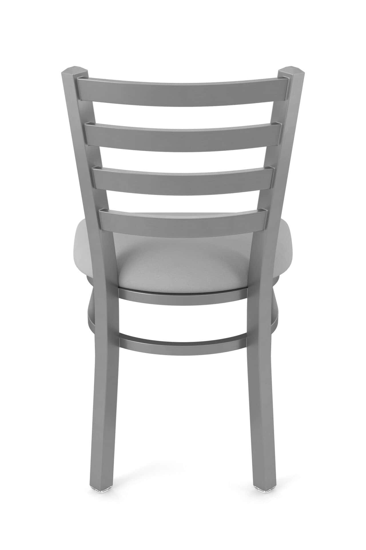 18-Inch Ladder Back Chair with Steel Frame, Stainless Steel Finish, and Canter Folkstone Grey Seat 6 18-Inch Ladder Back Chair with Steel Frame, Stainless Steel Finish, and Canter Folkstone Grey Seat - Image 6
