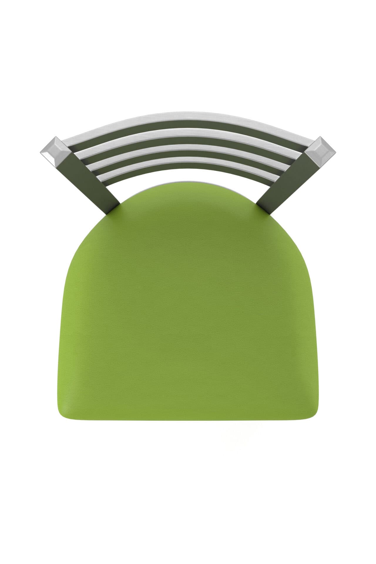 18-Inch Ladder Back Chair with Steel Frame, Stainless Steel Finish, and Canter Kiwi Green Seat 3 18-Inch Ladder Back Chair with Steel Frame, Stainless Steel Finish, and Canter Kiwi Green Seat - Image 3