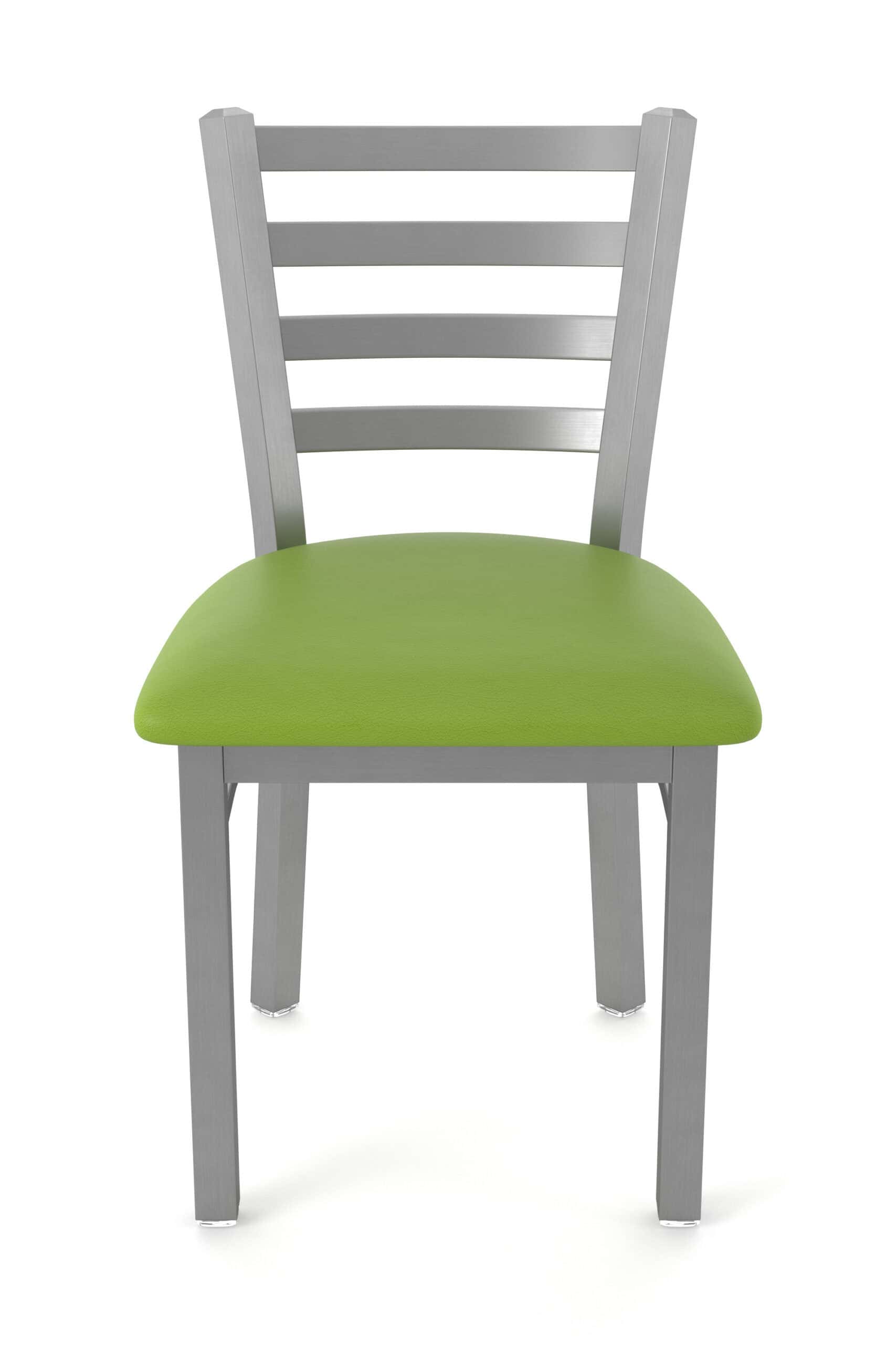 18-Inch Ladder Back Chair with Steel Frame, Stainless Steel Finish, and Canter Kiwi Green Seat 13 18-Inch Ladder Back Chair with Steel Frame, Stainless Steel Finish, and Canter Kiwi Green Seat
