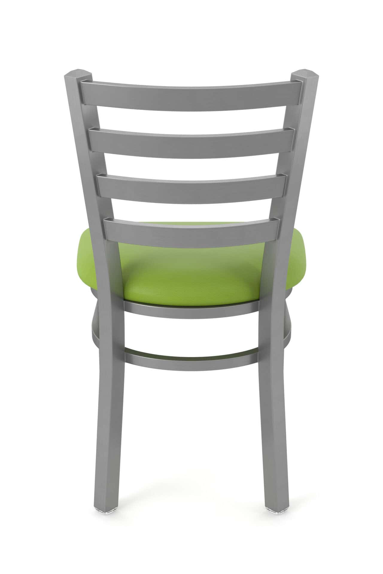 18-Inch Ladder Back Chair with Steel Frame, Stainless Steel Finish, and Canter Kiwi Green Seat 6 18-Inch Ladder Back Chair with Steel Frame, Stainless Steel Finish, and Canter Kiwi Green Seat - Image 6