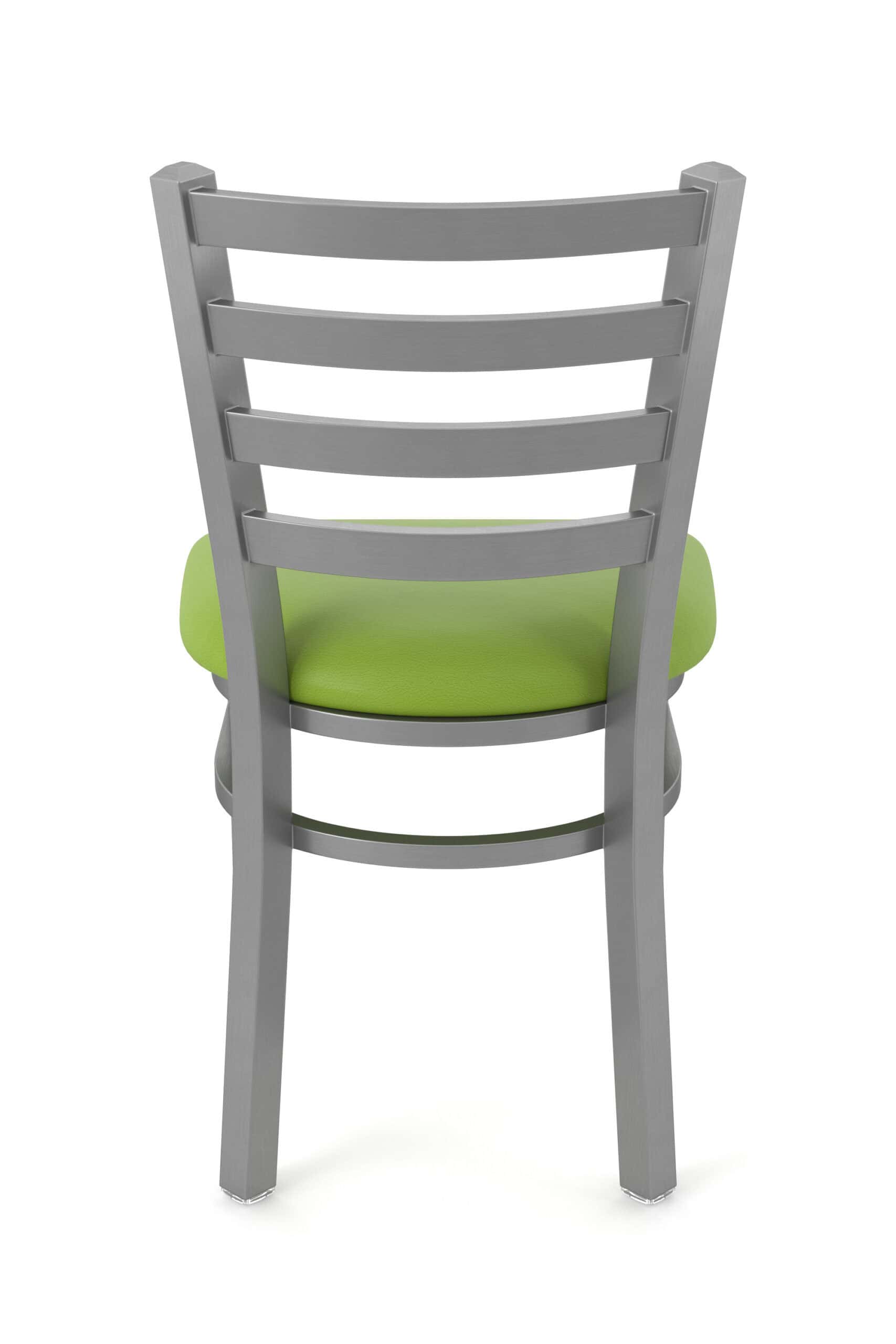 18-Inch Ladder Back Chair with Steel Frame, Stainless Steel Finish, and Canter Kiwi Green Seat 14 18-Inch Ladder Back Chair with Steel Frame, Stainless Steel Finish, and Canter Kiwi Green Seat