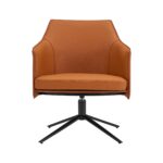 26 Inch Terra Cotta Swivel Lounge Chair With Black Frame 8 26 Inch Terra Cotta Swivel Lounge Chair With Black Frame